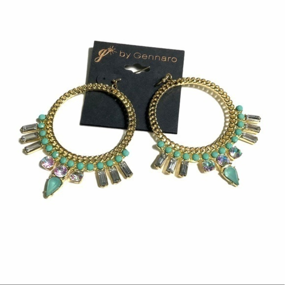 Western glam vibes Links round iridescent statement‎ earrings